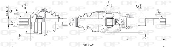 OPEN PARTS Piedziņas vārpsta DRS6311.00